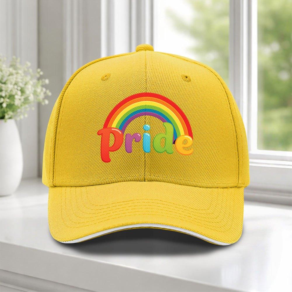 Rainbow Pride Adjustable Duckbill Baseball Cap Lightweight Unisex Hat for Festivals Weddings Golf Cycling Outdoor