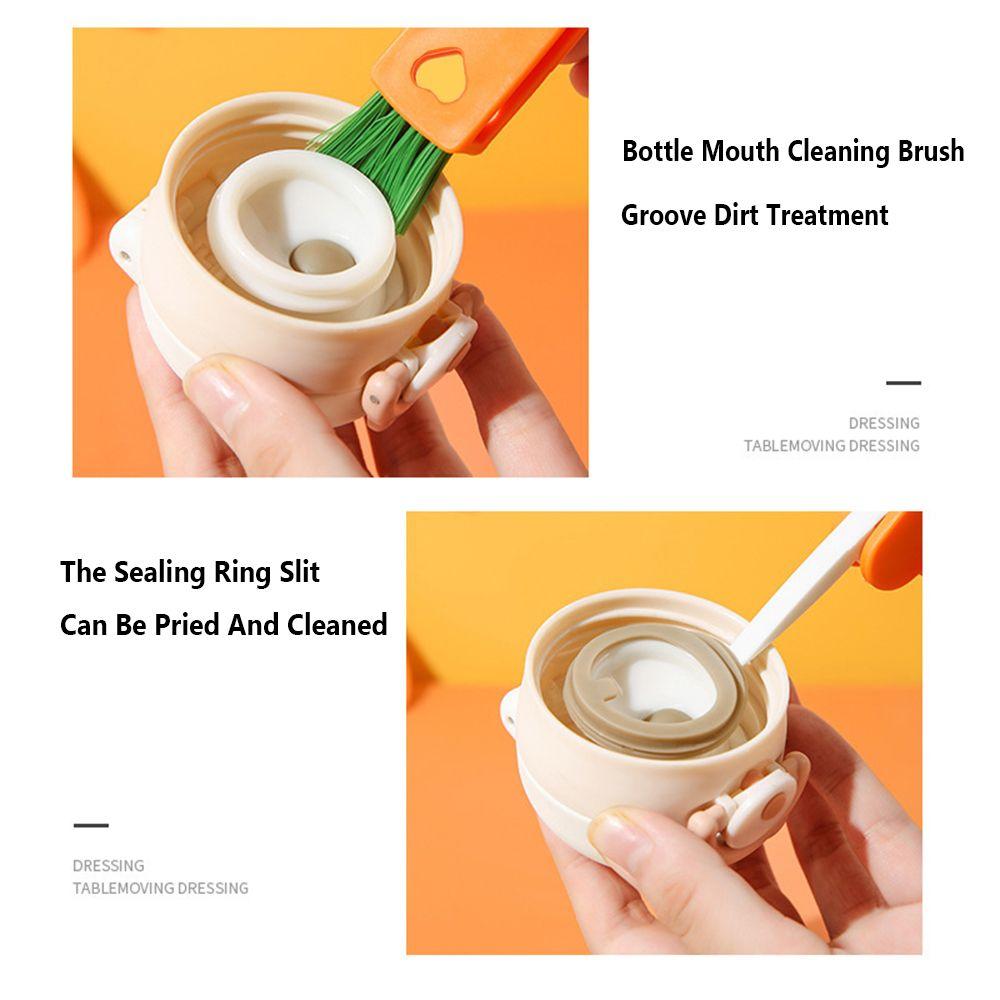 Dust Removal Cleaning Tool Lunch Box Lid Cleaning Brush Rubber Ring Milk Bottle Cleaner Cup Cover