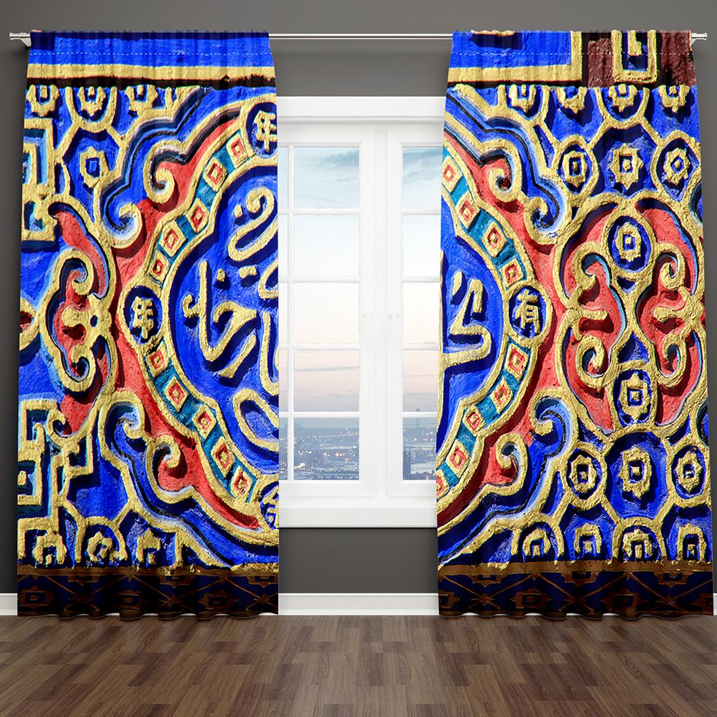 2 ks Zlaté Světlo Luxusní Tmavě Červené Ramadan Kareem Okenní Závěsy Pro Dětskou Ložnici Obývací Pokoj Koupelnu Kuchyňské Dveře Domácí Dekorace