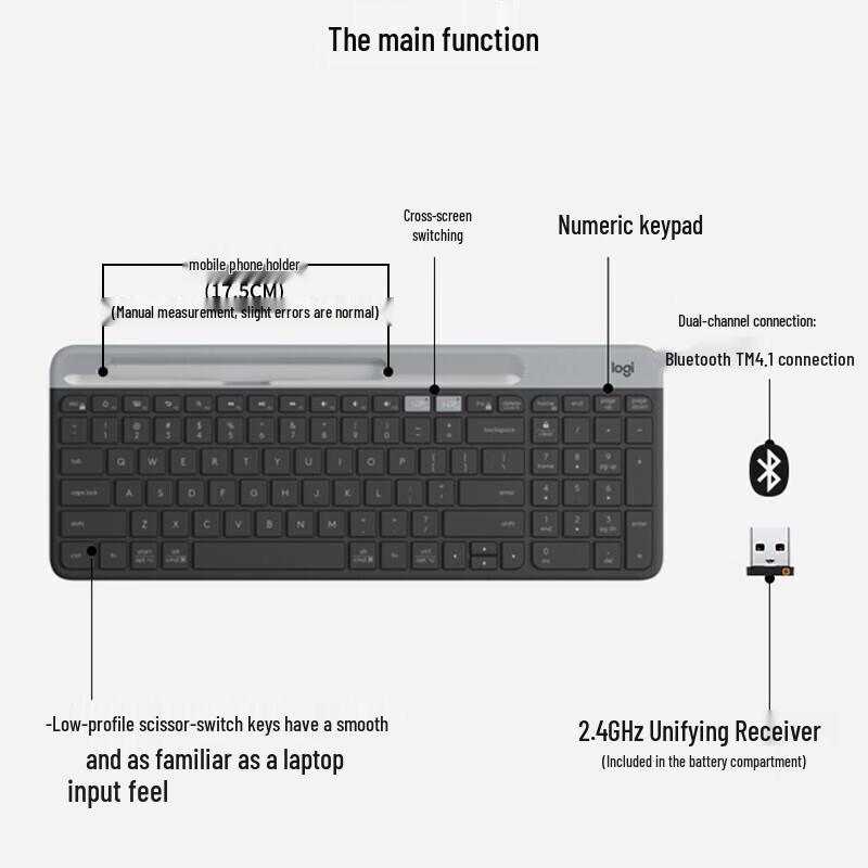 Logitech K580 Wireless Bluetooth Keyboard & Pebble Mouse Combo