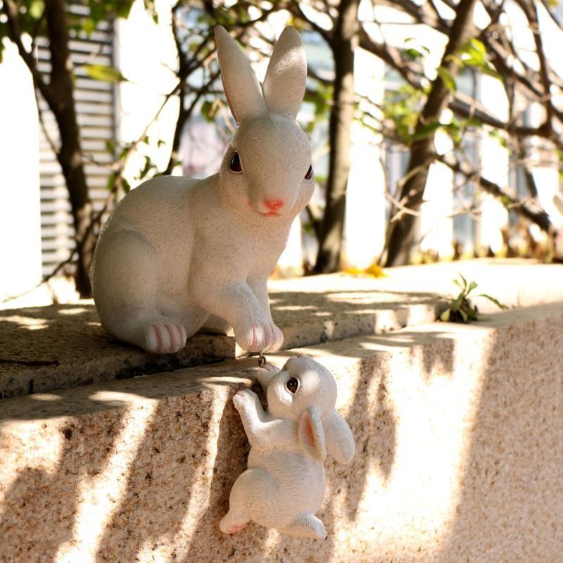 Garden Statues Rabbit Figurine Ornaments Micro Landscape DIY  Decorations Easter Bunnies Statue Patio Fairy Garden Decoration