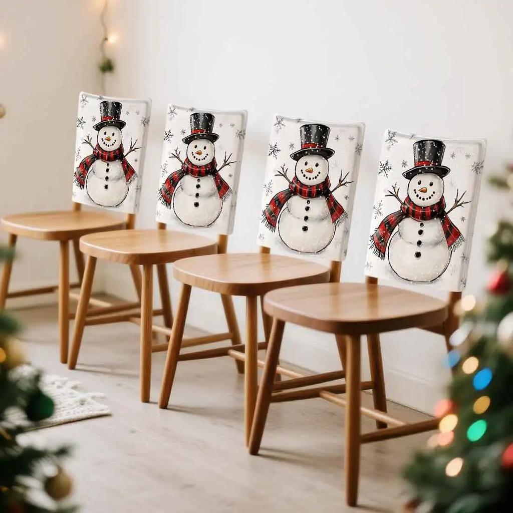 2/4/6pcs/set 45x55cm Christmas Snowman Chair Cover Table Decoration Dining Seat Chair Covers Dining Room Bar Party Banquate