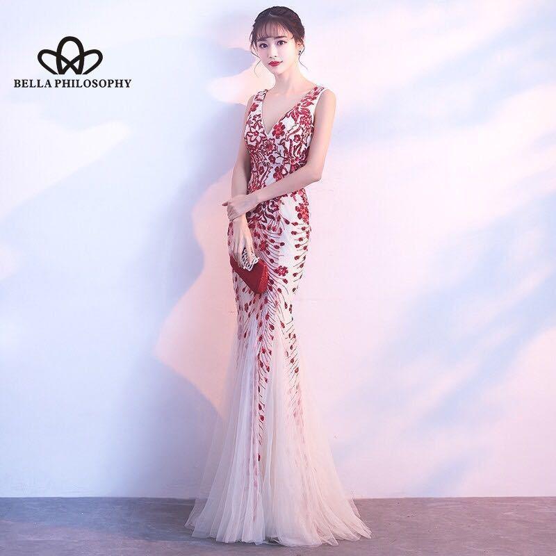 Evening Dress New Banquet Elegant Long Sexy Fishtail Toasting Dinner Dress Cocktail Party Long Dress