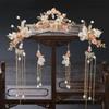 Zinc Zinc Alloy Bridal Headwear Light Colors Earrings Hairpin Set  Wedding Photos