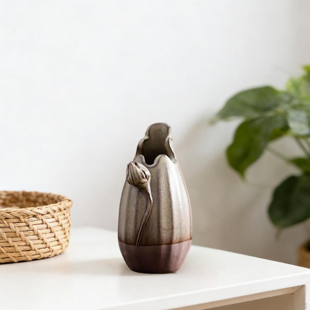 Ceramic Flower Vase Desktop Ornament Arrangement Floral Container for Office
