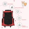 Pet Travel Backpack Bag Cat Puppy Dog Carrier W/ Trolley and Telescopic Handle Portable Stroller Wheel Luggage Bag (Red)