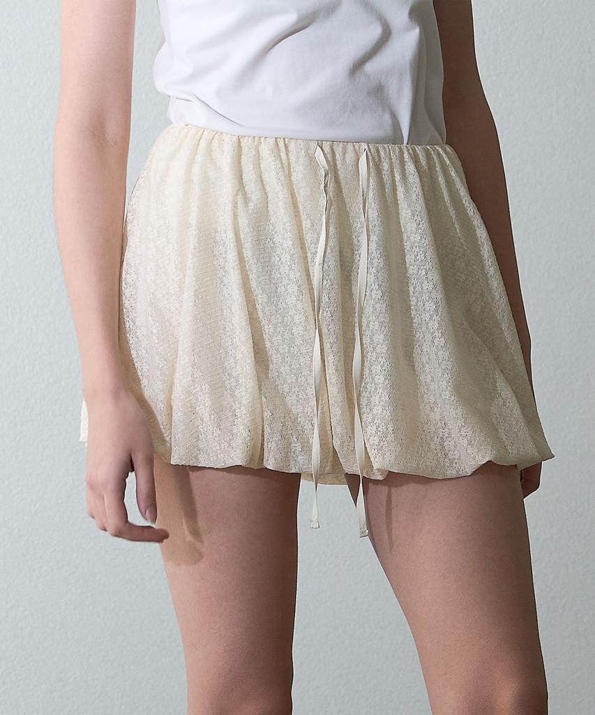 Hauseuobeupondeu Fog Flower Balloon Skirt_Ivory