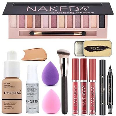 All-in-One-Make-up-Set für Mädchen, 12 Farben, Naked Eye. All-in-One-Make-up-Set, 12 Farben, Naked Eyeshadow-Palette für Frauen, PHOERA Foundation, 1 Stück