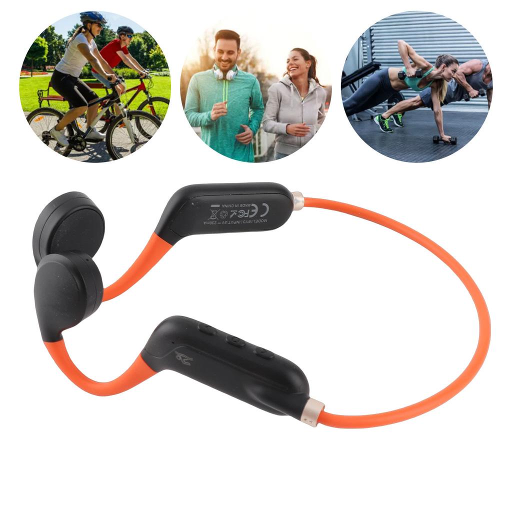 Bone Conduction Headphones IP56 Water Proof Noise Reduction Wireless Bone Conduction Headset with Mic for Outdoor Sports Daily Commuting