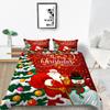 Bettwäscheset, neue Tagesdecke, 3D-Weihnachtsdekoration, Familienschlafzimmer, Einzelbett, Doppelbett, volle Größe, Steppdecke und Kissenbezug, Mikrofaser