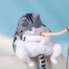 Cartoon Style Fish Tank Ornament Resin Mini Figurine New Fishing Cat Ornament  Landscaping