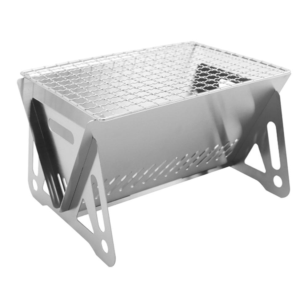 Folding Card Type Stove Portable Charcoal Oven Burning Stove Stainless Steel Detachable Multi-functional Camping BBQ Grill