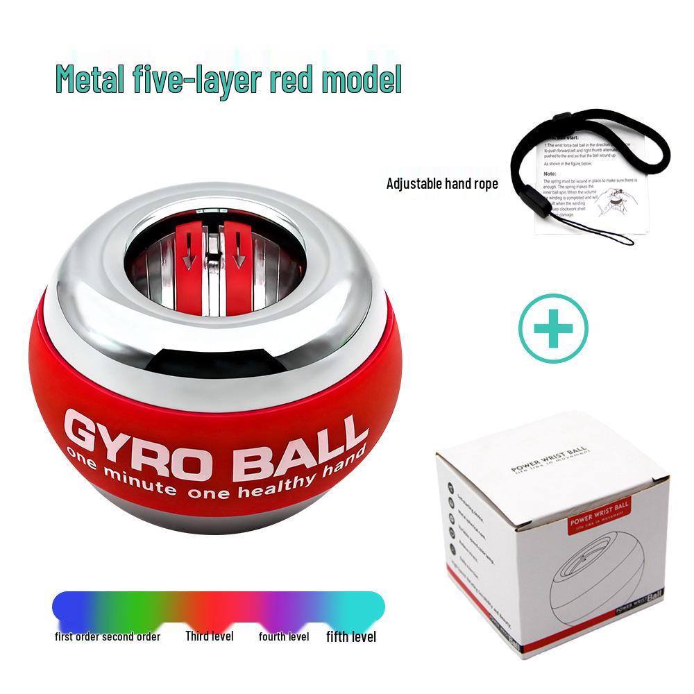 Luminous Fitness Gyroscope: Wrist & Arm Muscle Training Power Ball - Dazzling Platinum Grip