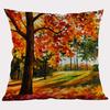 Autumn Tree Landscape Decoration Cushion Cover Cotton Linen 3D Oil Painting Scenery Sofa Decorative Throw Pillow Case Cojines