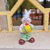 Easters Rabbit Sculpture Colorful Bunnies with Eggs Resins Figurine Statue Ornament for Home and Garden Decoration Gift