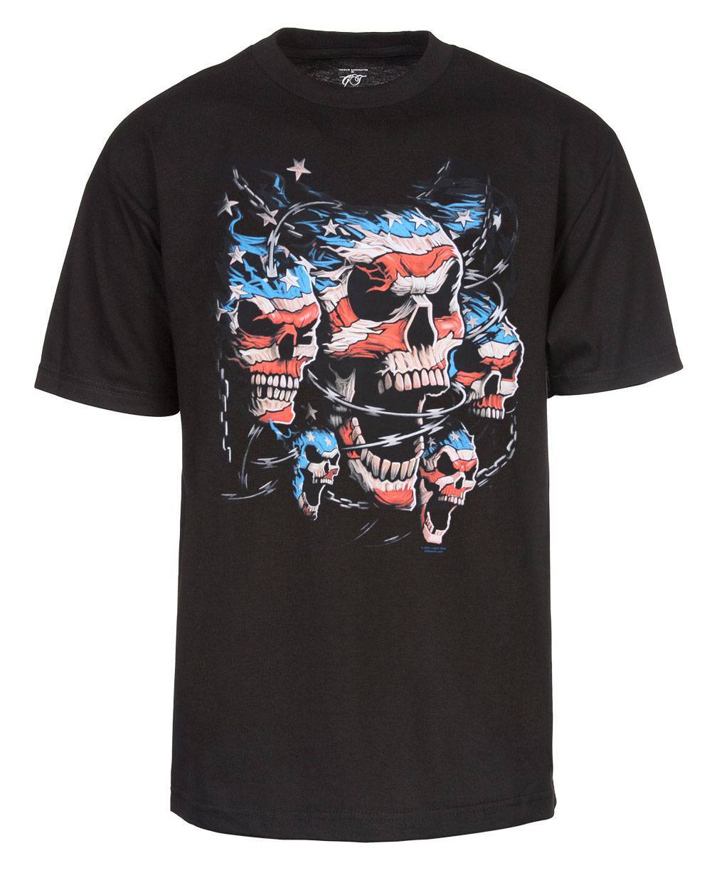 Men s Patriotic Skulls Short-Sleeve T-Shirt, Black S разноцветный