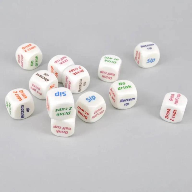 3Pcs New Funny Drinking Sip Dice Roll Decider Die Game Party Bar Club Pub Gift Toy Suitable Household Decoration Supplies