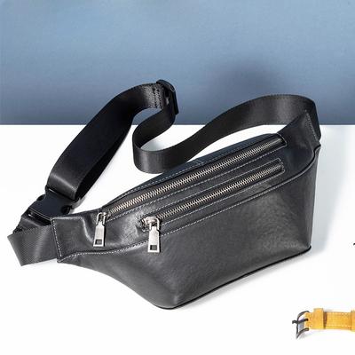 Pánská taška na hrudník z pravé kůže Business Everyday Bag Stylová jednoduchá pánská taška do pasu Top Layer Leather