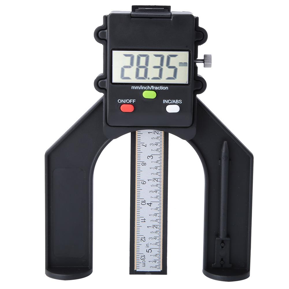 1Pcs 80mm Magnetic LCD Display Digital Depth Gauge Woodworking Hand Measuring Ruler