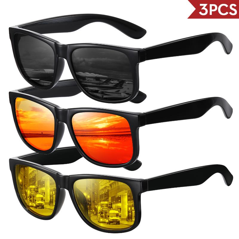 2/3 bucăți ochelari de soare polarizați unisex, colorați și casual, potriviți pentru condus, stat la coadă, vacanță, recuzită pentru filmare, UV400