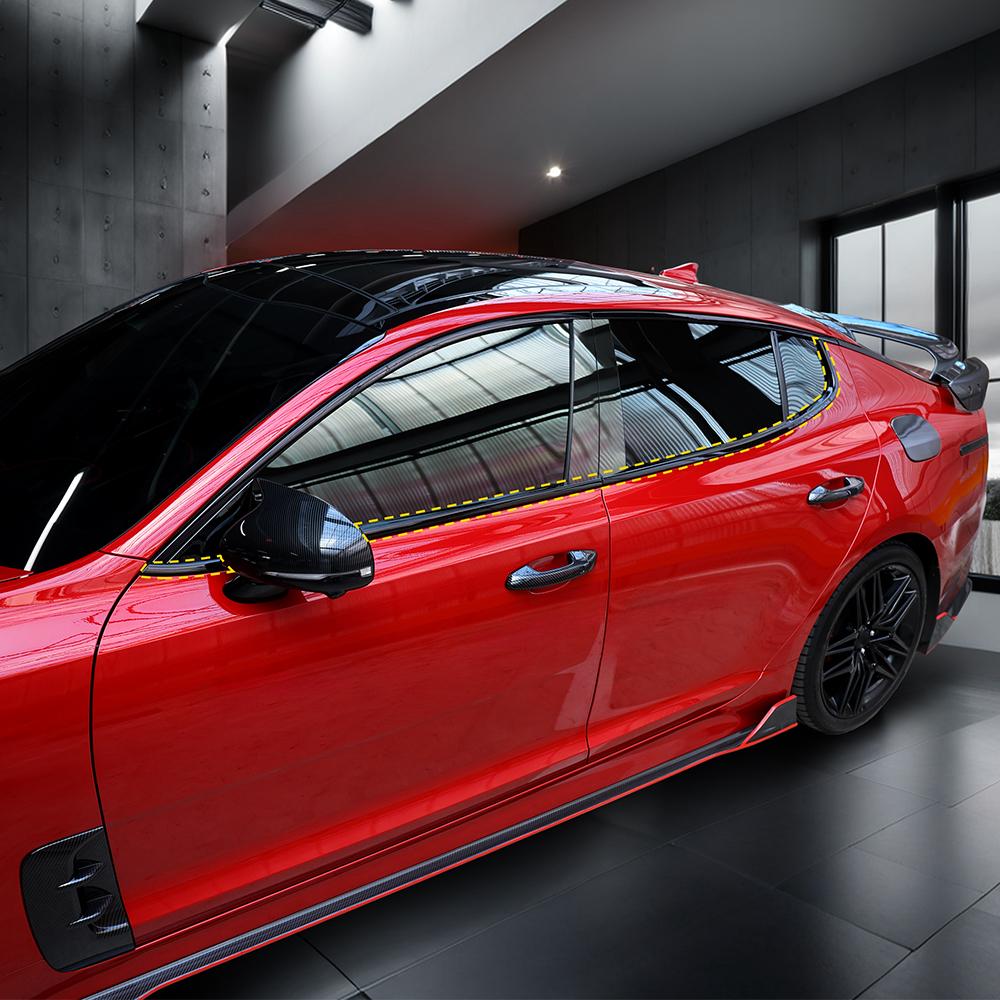 For Kia Stinger 2018-2026 10pcs ABS Car Window Decorative Strip Button Side Panel Cover Trim Window Trim Strip Accessories