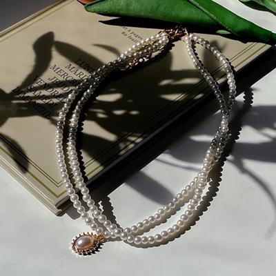 Women's Bold Pearl Layered Double-Strand Necklace
