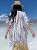 Winter Women Scarf Layers Poncho Elegant Lady White Striped Plaid Tassel Wraps Shawl Warm Scarve Capa Para Mujer Pashmina Cloak
