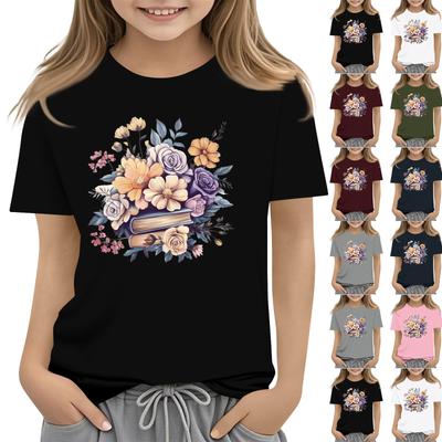 Peutermeisjesjongens T-shirts Kindertop Jongens en Meisjes Bedrukt T-shirt met Korte Mouwen 1-12 Jaar