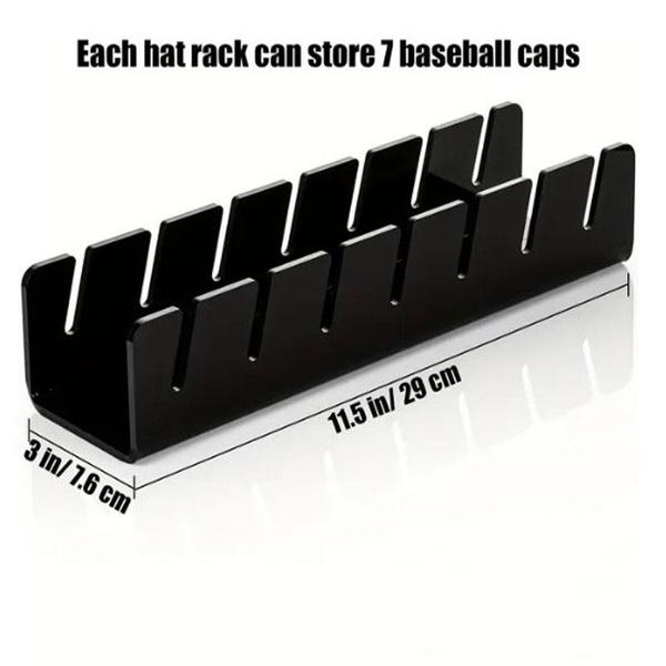 1Pc Hat Organizer for Baseball Caps with Anti-Slip Pad For Display and Storage,Space Saving Acrylic Hat Holder Hangers for Wall with Drilled