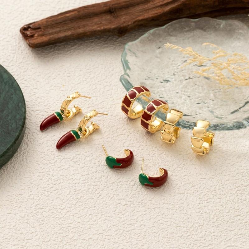 Trendy Chili Shaped Earrings Sturdy Stainless Metal Comfort Fit Ear Studs Jewelry For Women And Girls