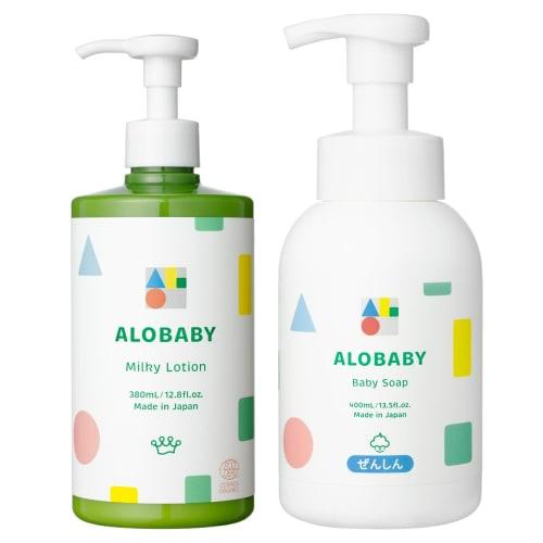 

Alobaby Milk Lotion Big Bottle 380ml, Gentle Aroma + Baby Soap (Alobaby Organic Skincare Set) Cosmos Organic Certified