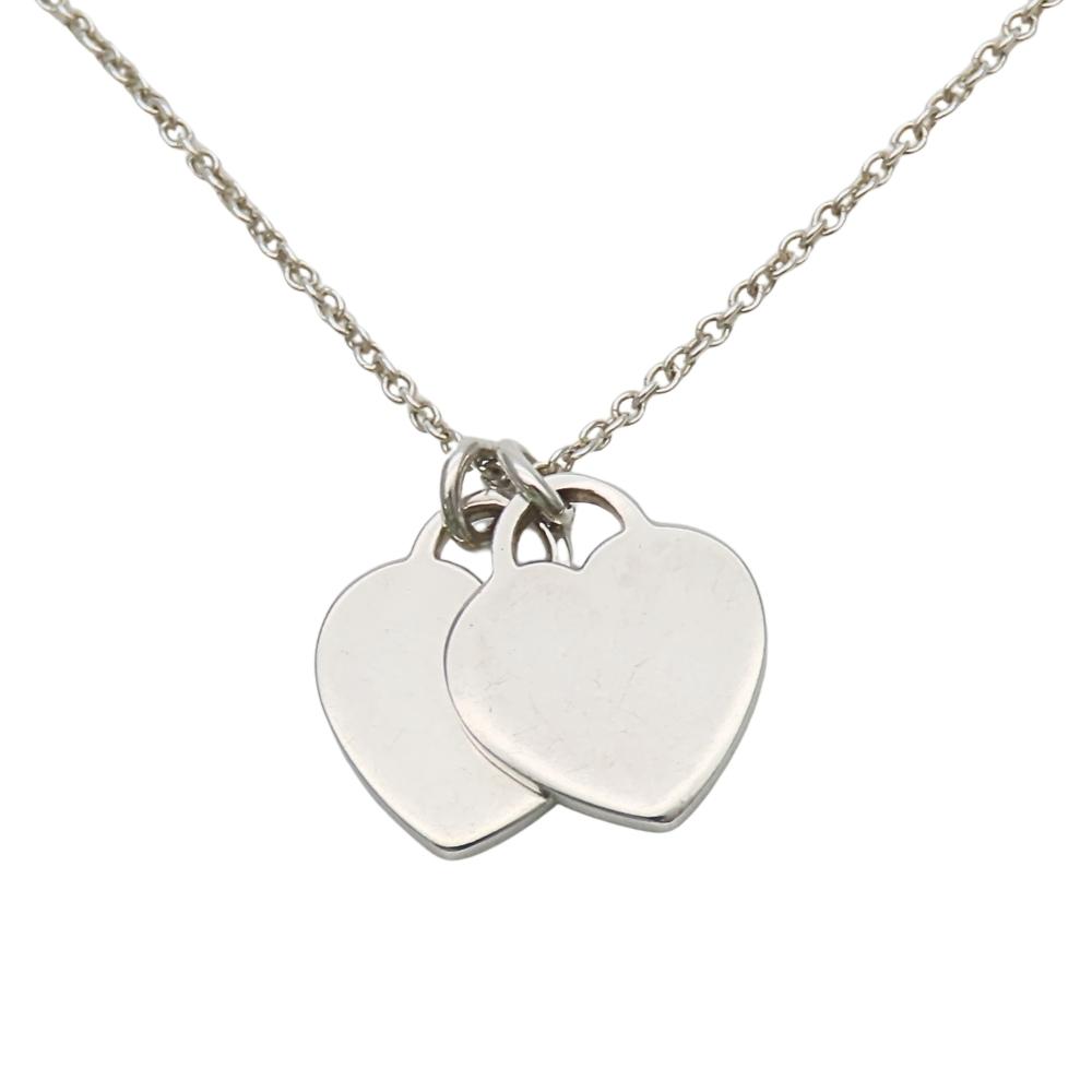 Used TIFFANY&Co. Necklace Return to Double Heart Silver925 2.9g Silver Pendant