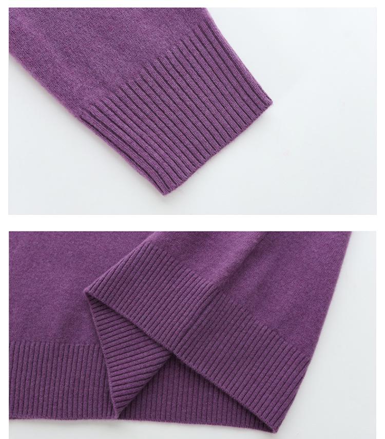 100% Pure Wool Low Neck Sweater for Women 50+, Stylish Solid Color Autumn/Winter Base Layer