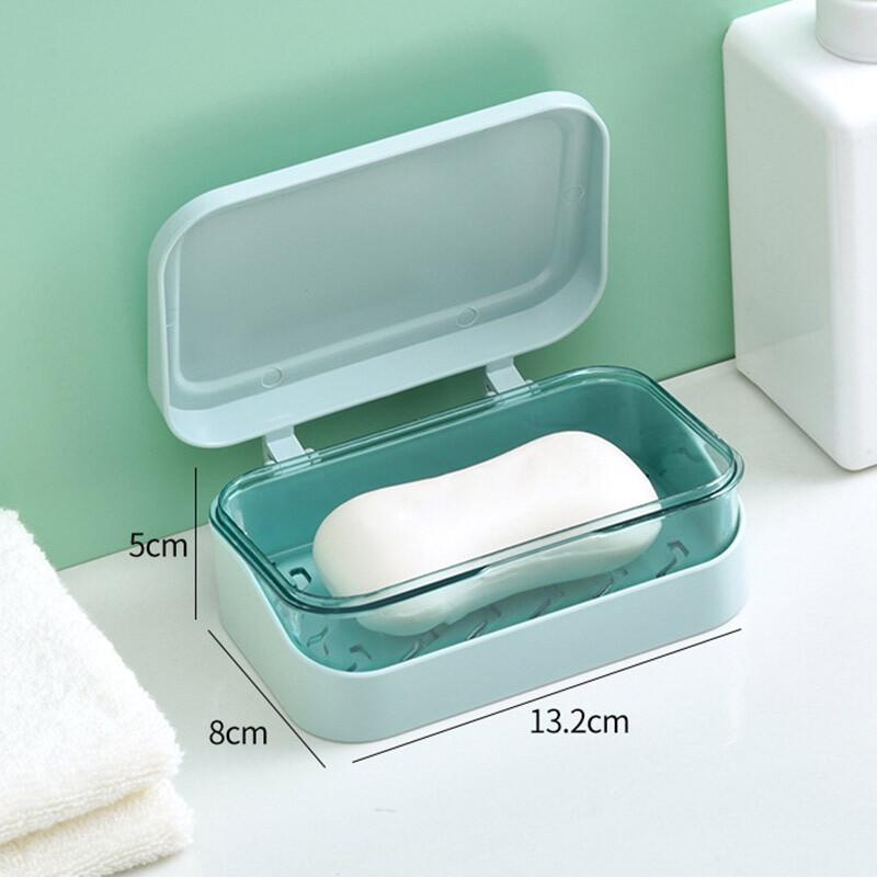 Bathroom Soap Dish With Lid Home Plastic Soap Box Travel Portable Soap Tray Container