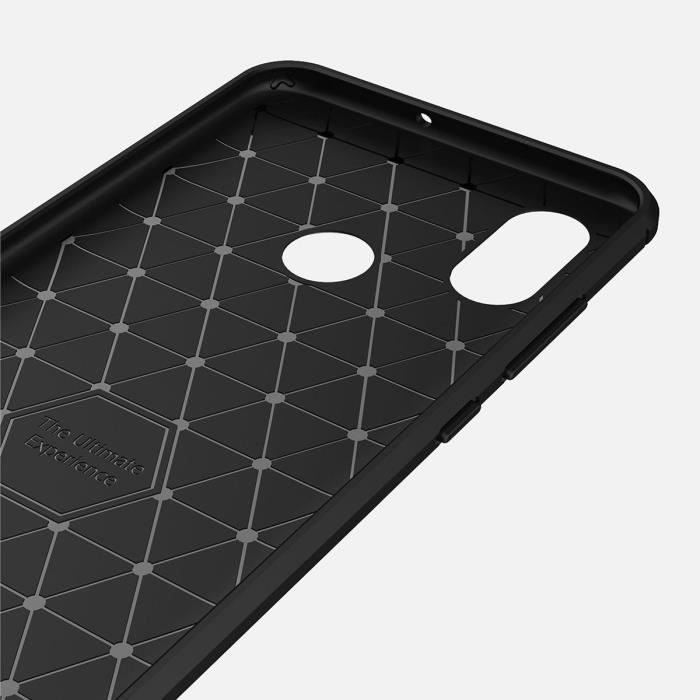 Fibres de Carbone Resilient TPU Antichoc Coque Protection Armure Case pour Xiaomi Mi 8 6.21" - Noir
