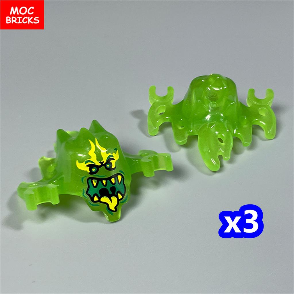 Non-Toxic Moc Bricks Halloween Luminous Helmet Action Figure Ghost Building Blocks Accessories Kids Gifts Kids Toys