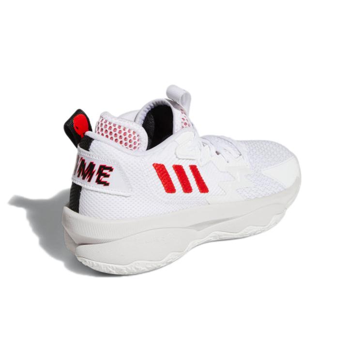 Adidas D Lillard 8 J Abrasion Resistant Mid top Children's Basketball Shoes White Teenagers GY2908