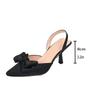 2026 Women's Shoes Summer New Style Bow Women's Slingback High Heels Sexy Dress Stiletto Pointed Toe Women's High Heels Women