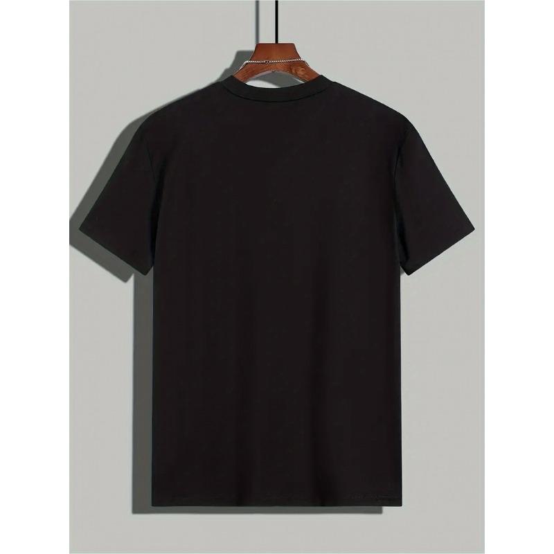 European Sizes Men's "Don't Bully Me I'll Cum" Graphic Bear T-Shirt - Bold White Print On Black Casual Short Sleeve Tee, Durable Machine