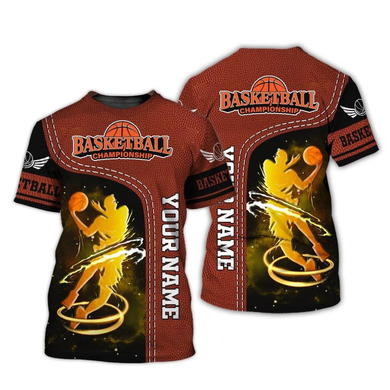Outdoor Basketball Sports Men's T Shirt Personalization Name Print Short Sleeve Tee Fashion Breathable Clothing Summer Loose Top