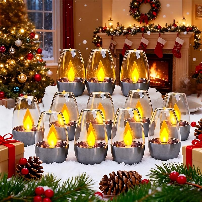 6pcs Flameless Flickering Candles, Outdoor Solar Lights, IP44, Suitable For: Decorate Parties, Weddings, Bars, Home, Dinner Outdoor Picnics