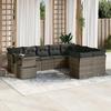VidaXL Garden Lounge Set with Cushions 10 Pcs Grey Braided Resin 3266850