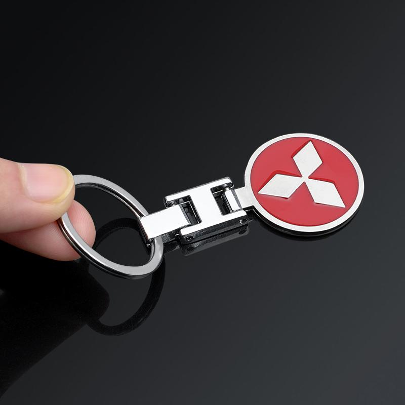 Car Dedicated KeyChain Ring Auto Logo Key Pendant Accessories For Mitsubishi Lancer Mirage ASX Lancer Ex Galant Attrage Xpander