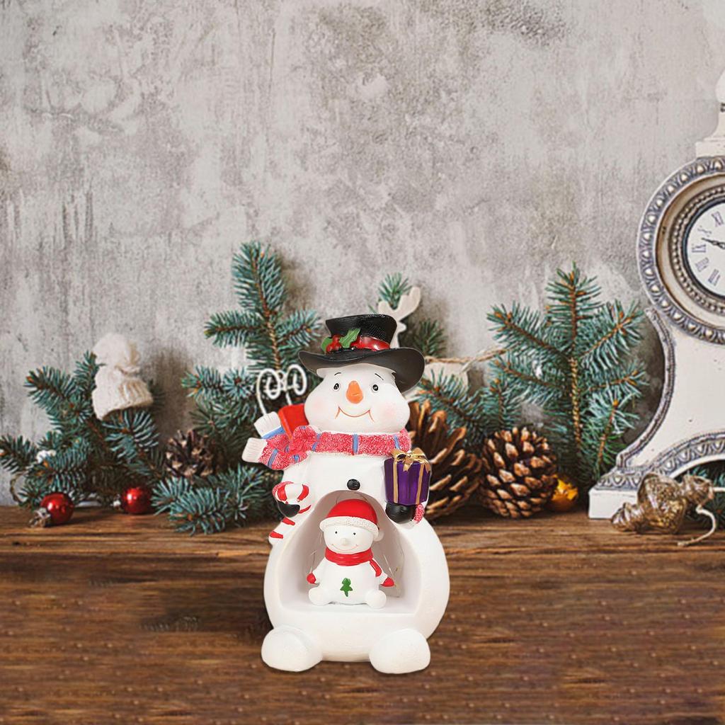 Christmas Ornament with Light Practical Stable Placement Sturdy Desktop Statue Resin Statue for Desk Living Room Bedroom Indoor