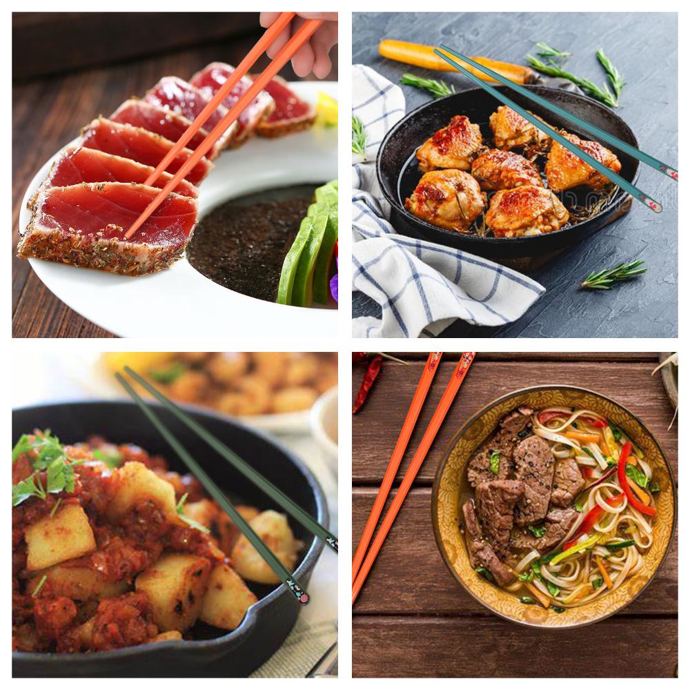 Tableware Japanese Style Different Patterns Non-Slip Safe Fiberglass Chopsticks Set Dishwasher