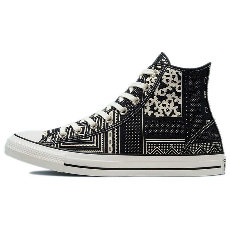 Converse Chuck Taylor All Star Ctas Hi Casual Versatile High-Top Canvas Sneakers Unisex Sneakers Black White 172434C