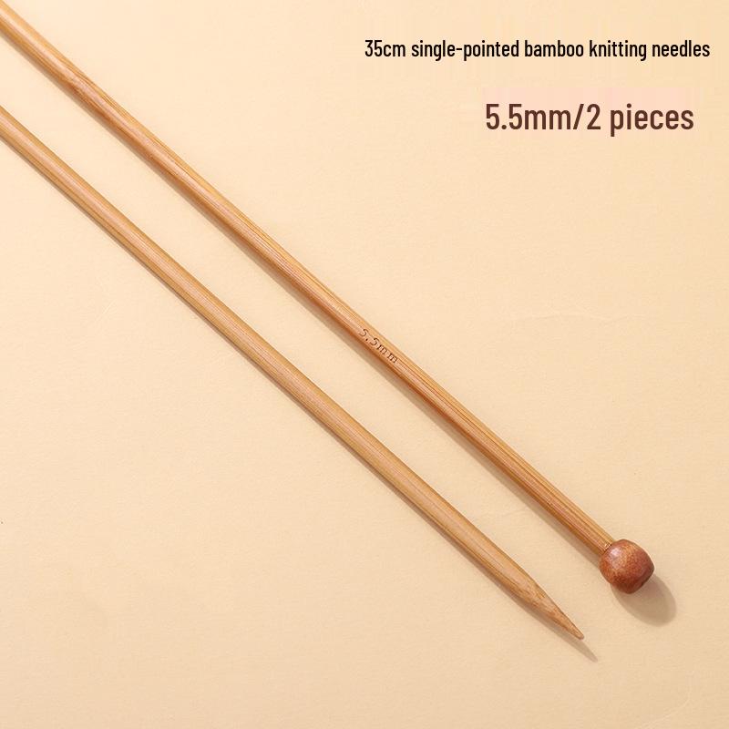 Carbonized Bamboo Straight Knitting Needles Set for Scarves and Sweaters