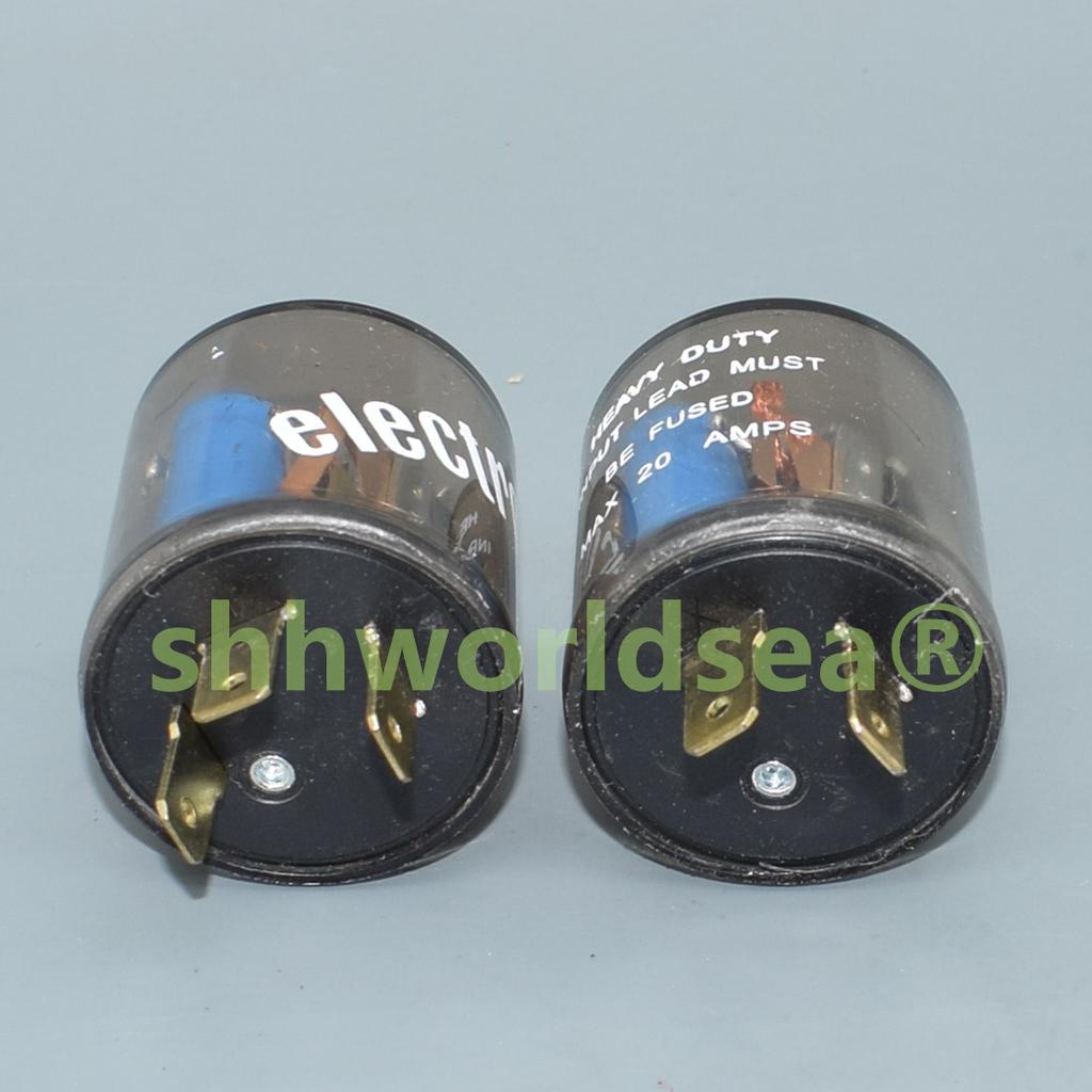 worldgolden 3pin 2pin 12V 20A Round Style Electronic Turn Signal Light Blinker LED Flasher Relay Fits For Honda Plastic + Metal