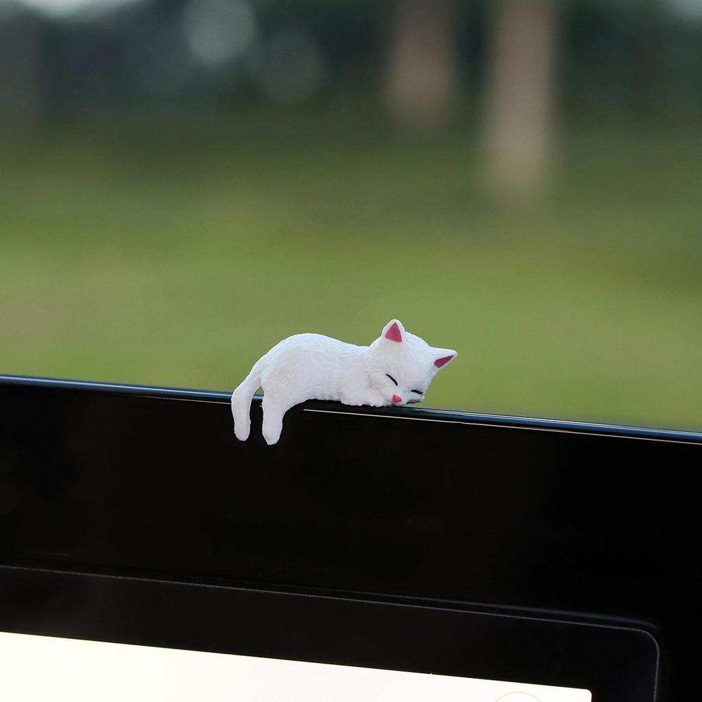 12pcs Cute Desktop Ornament Adorable Mini Resin Cat Model Car Dashboard decorativeOrnaments For Cars Trailer RV Truck Automotive
