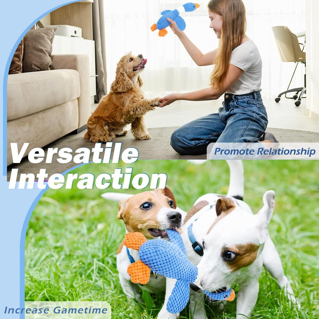 Vitscan Upgraded Goose Dog Toy for Aggressive and Large Crinkle Dog Plush Dog Puppy Chew Teething Duck Interactive Dog Puppy Toy Non-Breakable